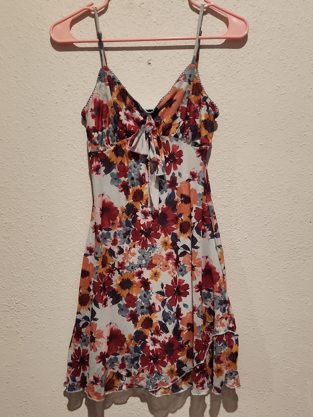 Just Polly New York Floral Tie Front Slip Dress Size S